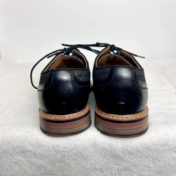 Madden NYC Leo Black Denim Lace Up Oxfords Loafer Men's Size US7/ Euro39.5/Mex25 - Picture 6 of 10